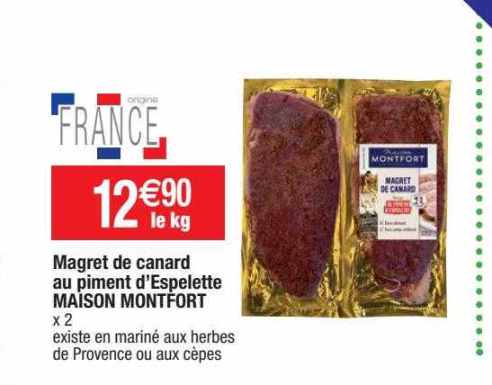 magret de canard au piment d'espelette maison montfort