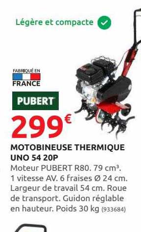 motobineuse thermique uno 54 20p pubert