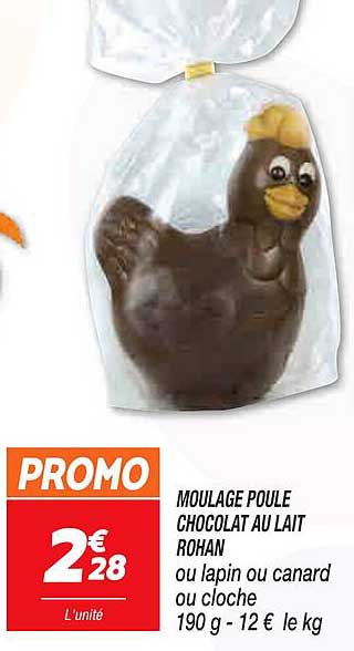 moulage poule chocolat au lait rohan