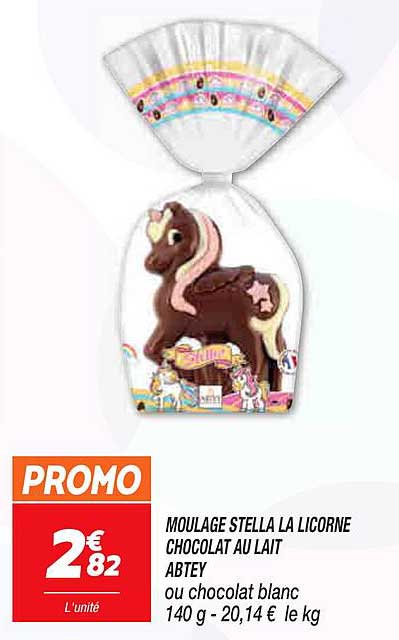 moulage stella la licorne chocolat au lait abtey