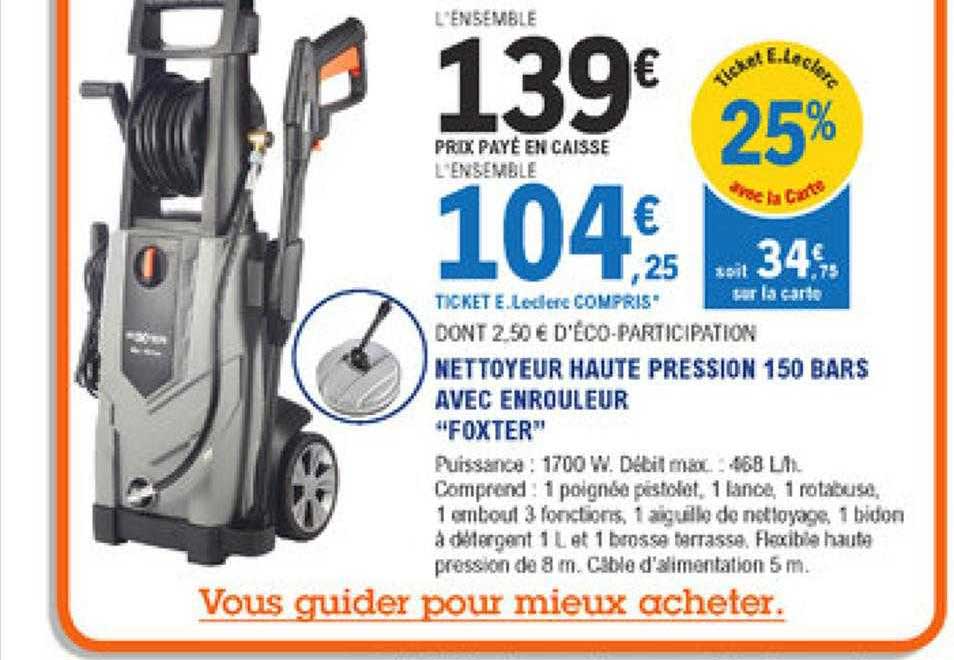 Nettoyeur Haute Pression 150 Bars Avec Enrouleur "foxter"