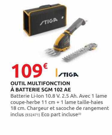 outils multifonction à batterie sgm 102 ae stiga