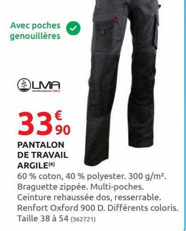 pantalon de travail argile lma