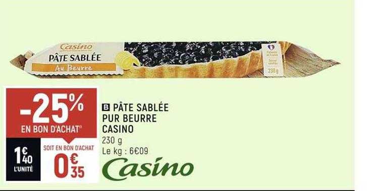Pâte Sablée Pur Beurre Casino
