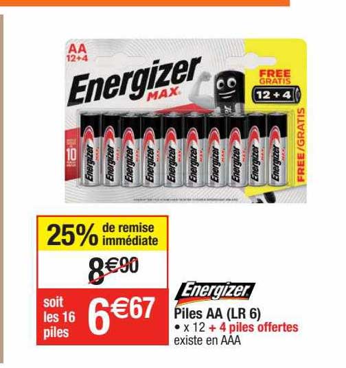 piles aa (lr 6) energizer