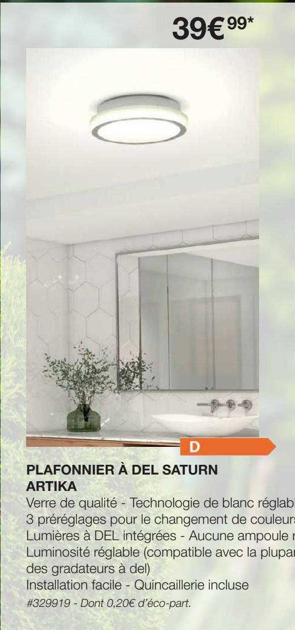 plafonnier à del saturn artika
