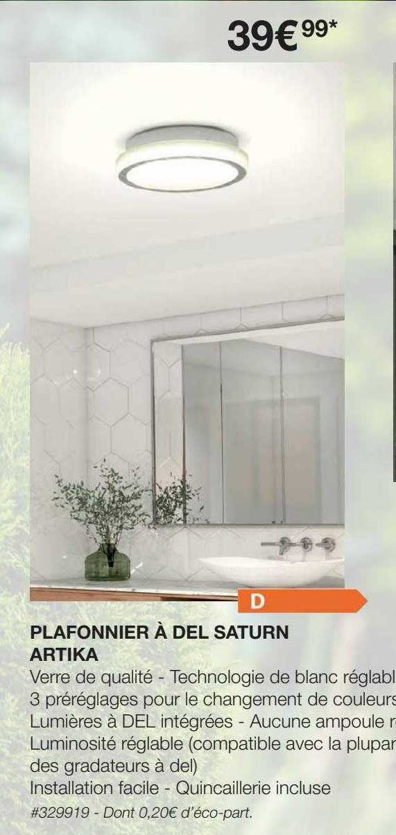 plafonnier à del saturn artika