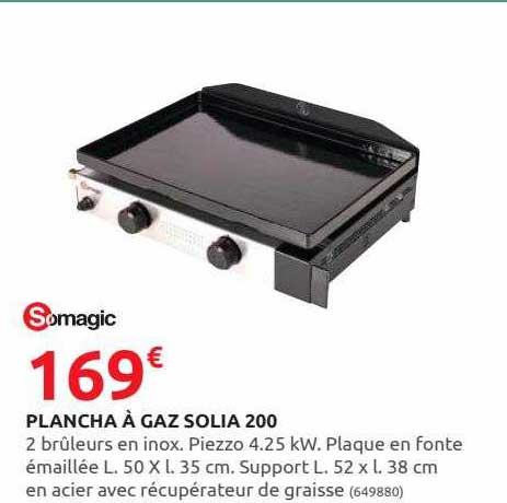 plancha à gaz solia 200 somagic