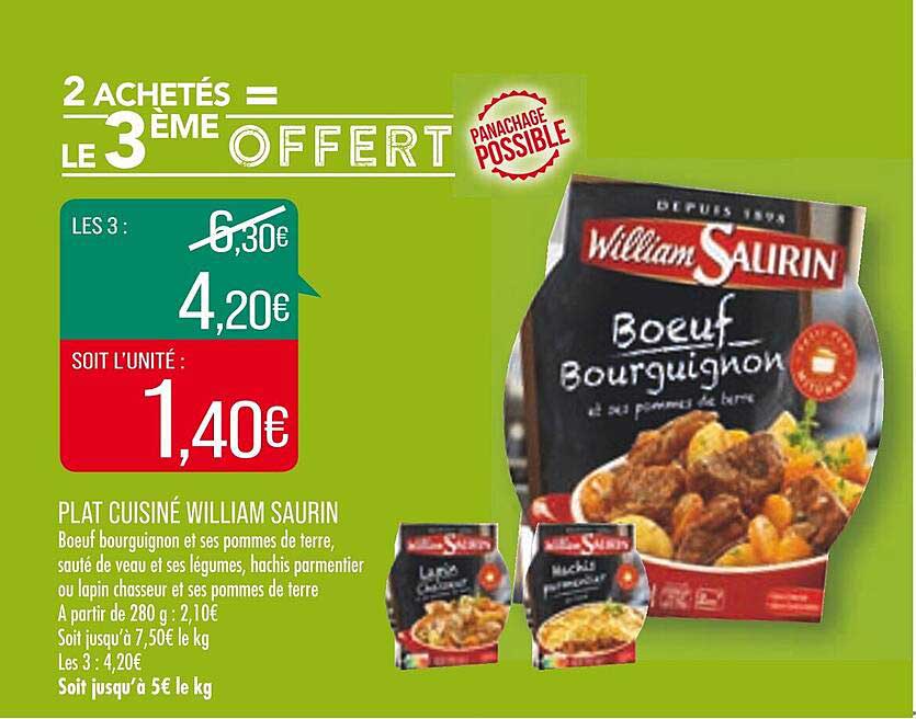 plat cuisiné william saurin