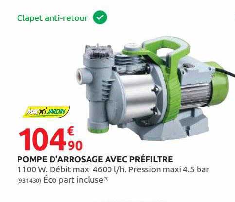 pompe d'arrosage avec préfiltre macxi jardin