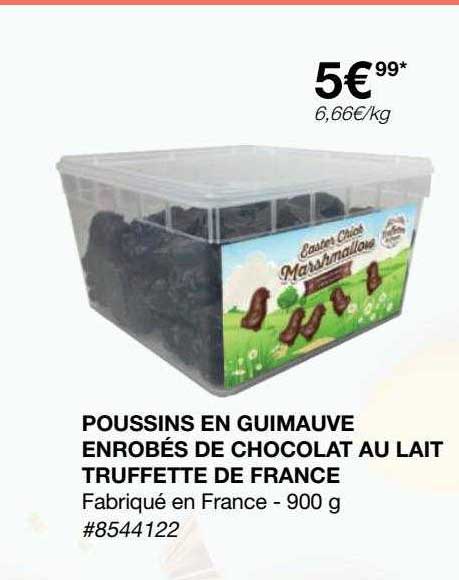 poussins en guimauve enrobés de chocolat au lait truffette de france