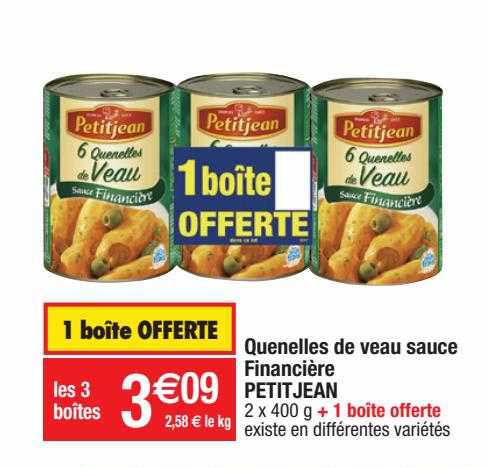 quenelles de veau sauce financière petit jean