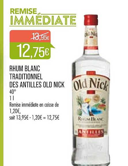 rhum blanc traditionnel des antilles old nick