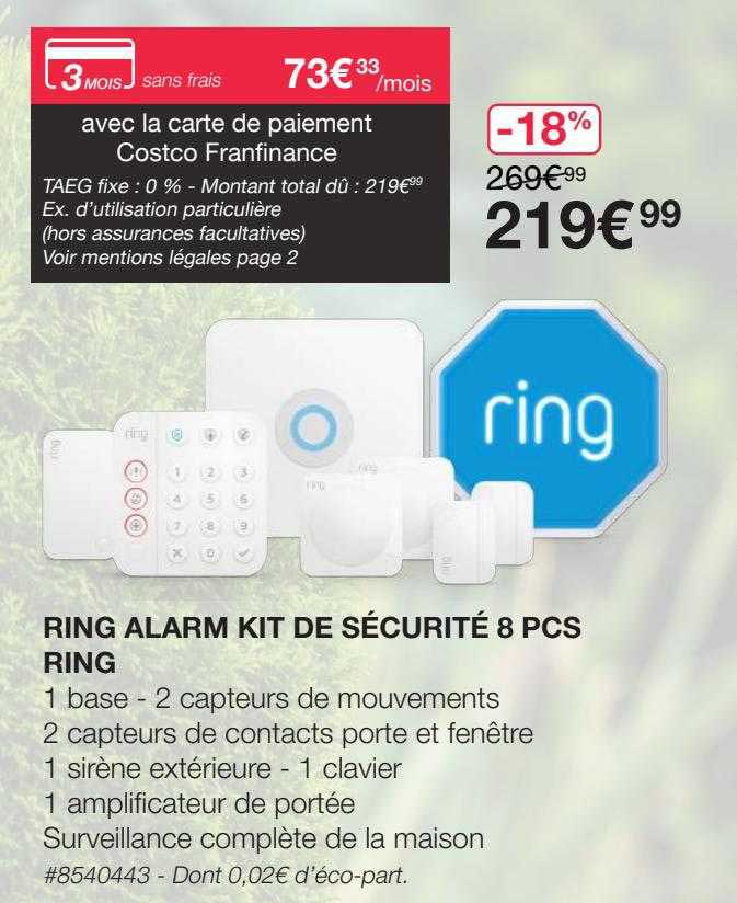 ring alarm kit de sécurité 8 pcs ring