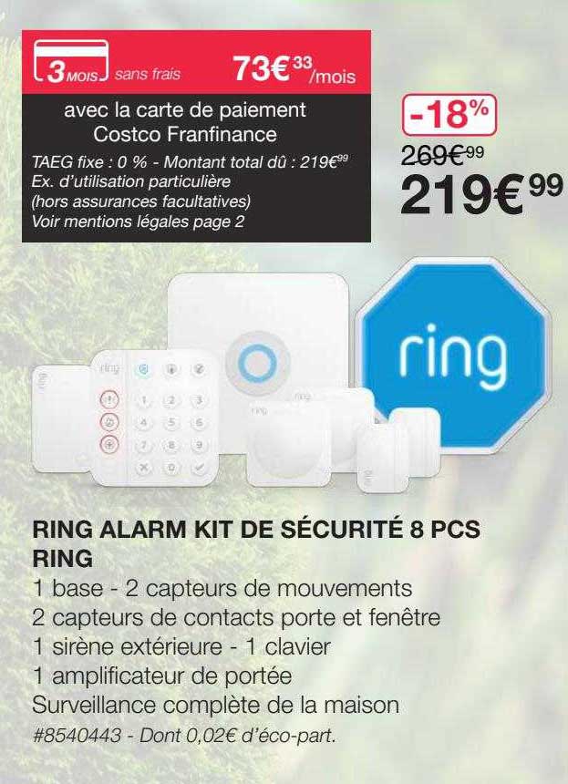 ring alarm kit de sécurité 8 pcs ring