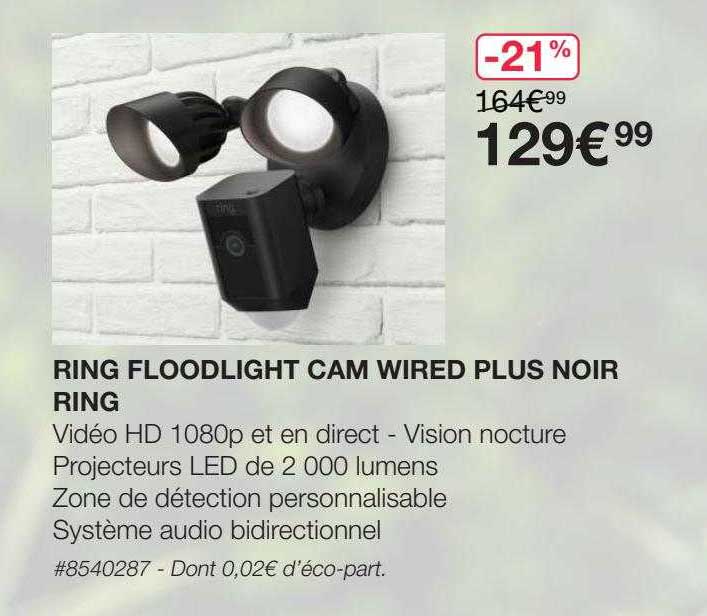 ring floodlight cam wired plus noir ring