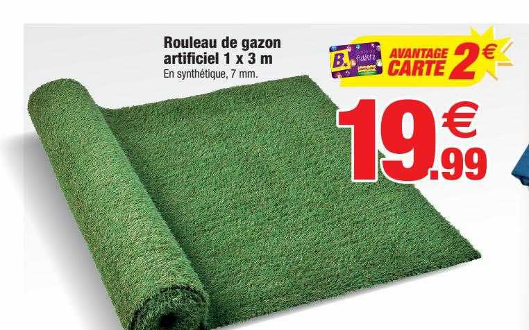 rouleau de gazon artificiel 1 x 3 m