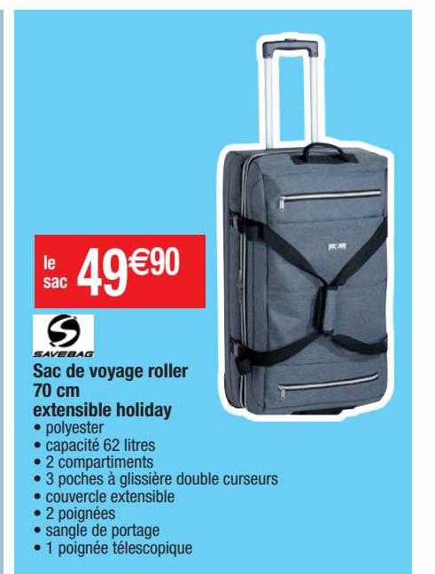 Sac De Voyage Roller 70 Cm Extensible Holiday
