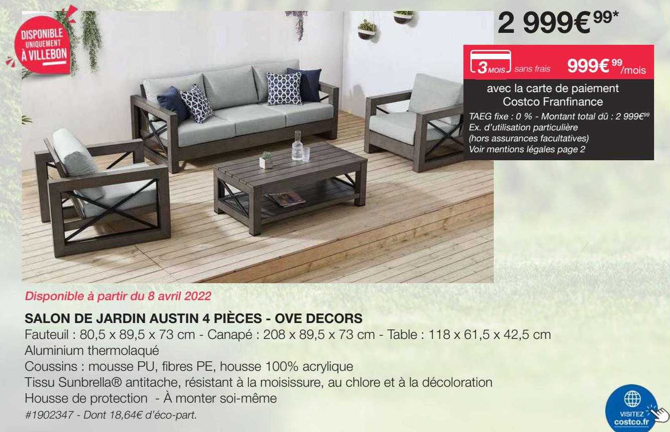 salon de jardin austin 4 pièces - ove décors