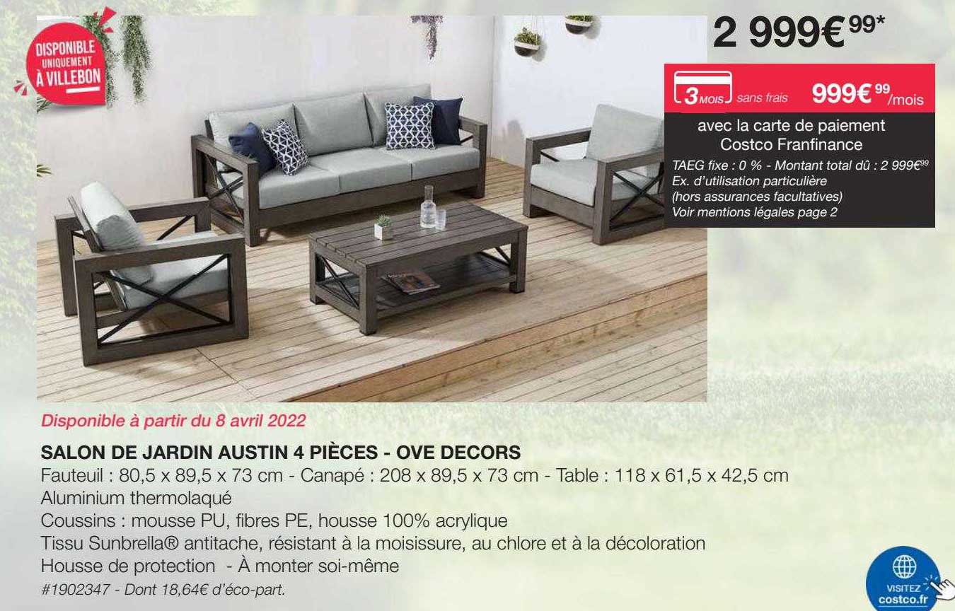 salon de jardin austin 4 pièces - ove decors