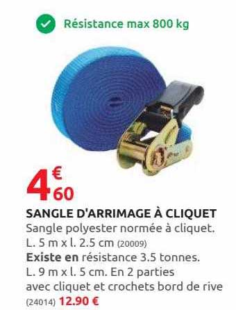sangle d'arrimage à cliquet