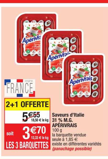 saveurs d'italie 31% m.g. apérivrais