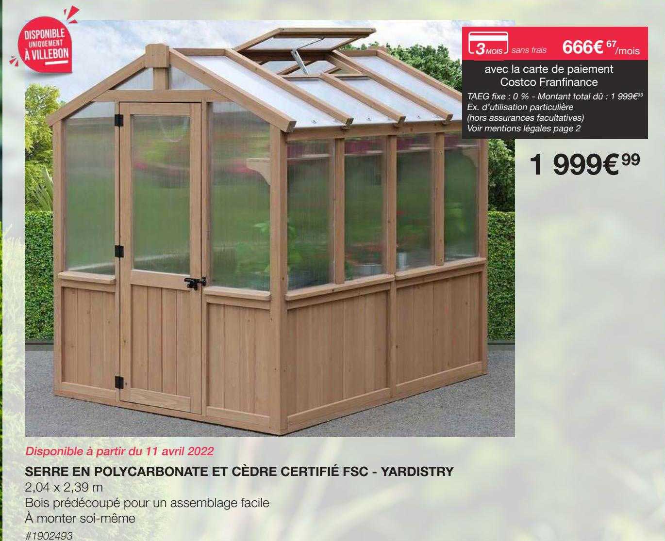 serre en polycarbonate et cèdre certifié fsc - yardistry