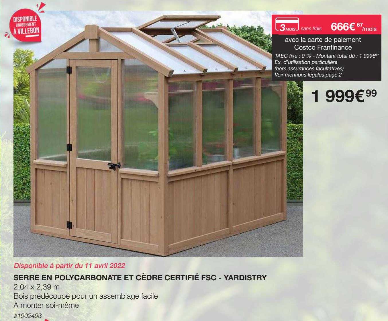 Serre En Polycarbonate Et Cèdre Certifié Fsc - Yardistry