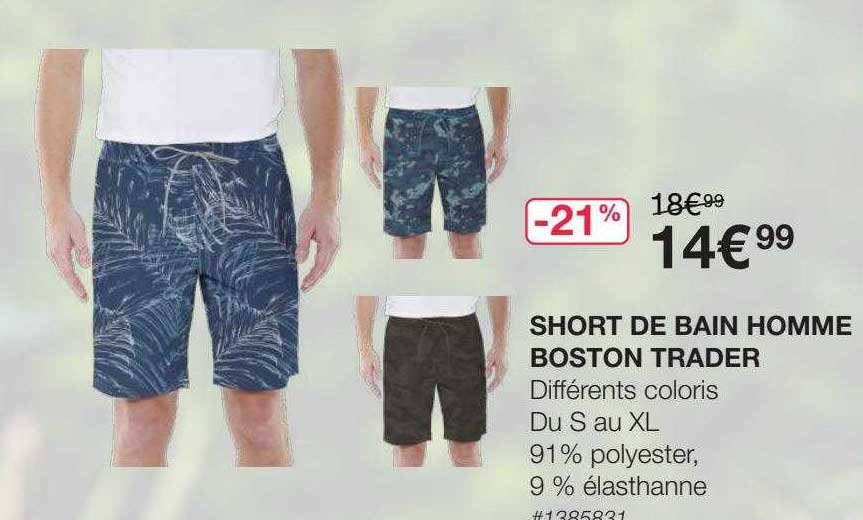 short de bain homme boston trader