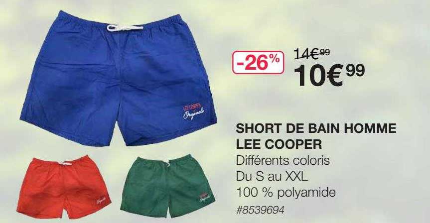 short de bain homme lee cooper