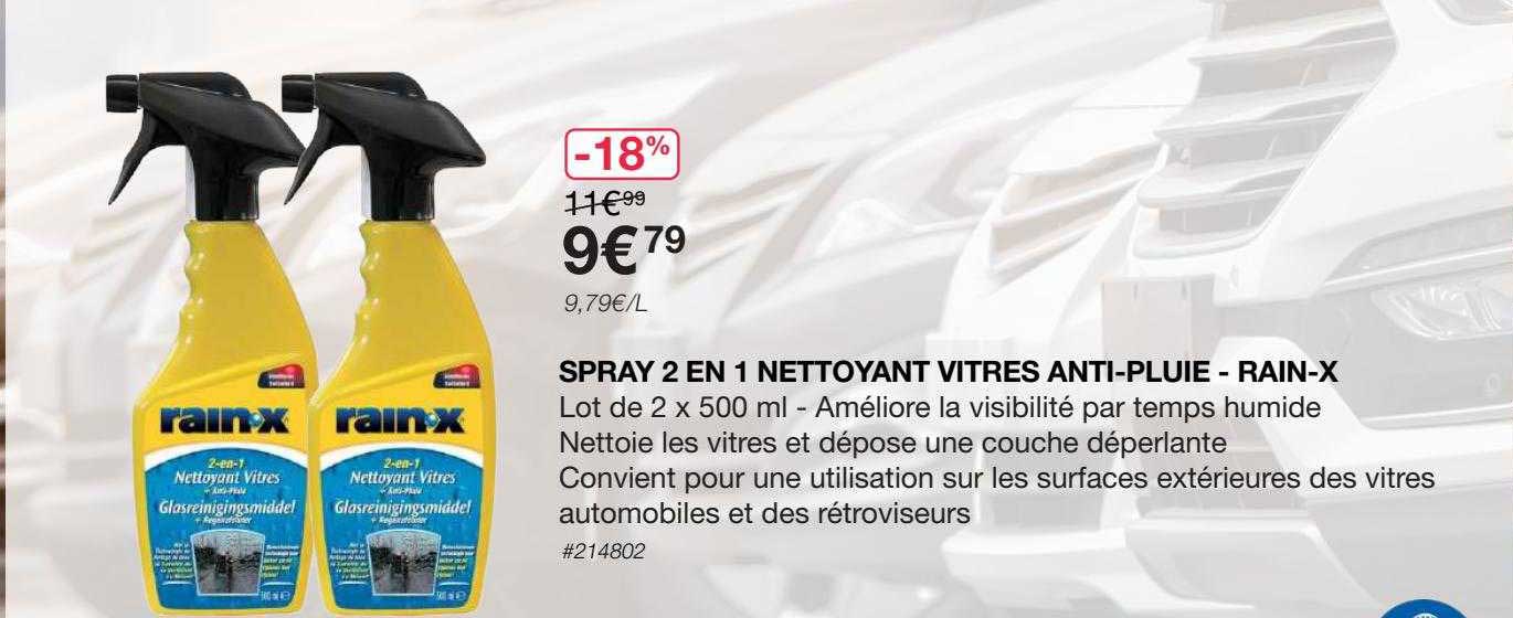 spray 2 en 1 nettoyant vitres anti-pluie - rain-x