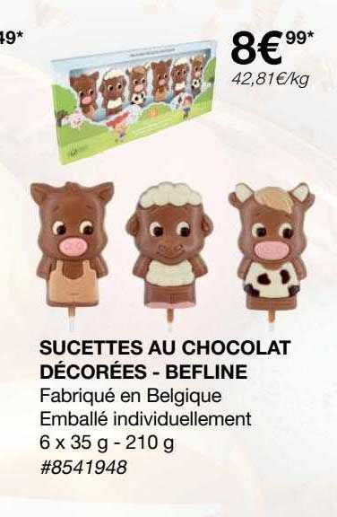 sucettes au chocolat décorées - befline