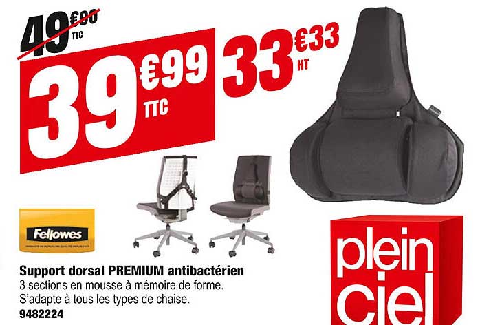 Support Dorsal Premium Antibactérien Fellowes