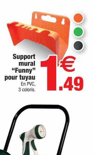support mural "funny" pour tuyau