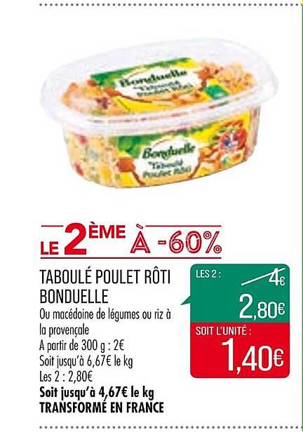 Taboulé Poulet Rôti Bonduelle