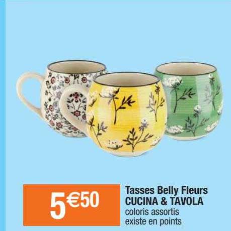 tasses belly fleurs cucina & tavola