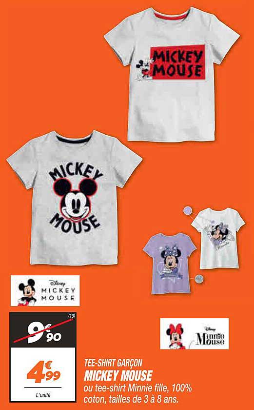 tee-shirt garçon mickey mouse
