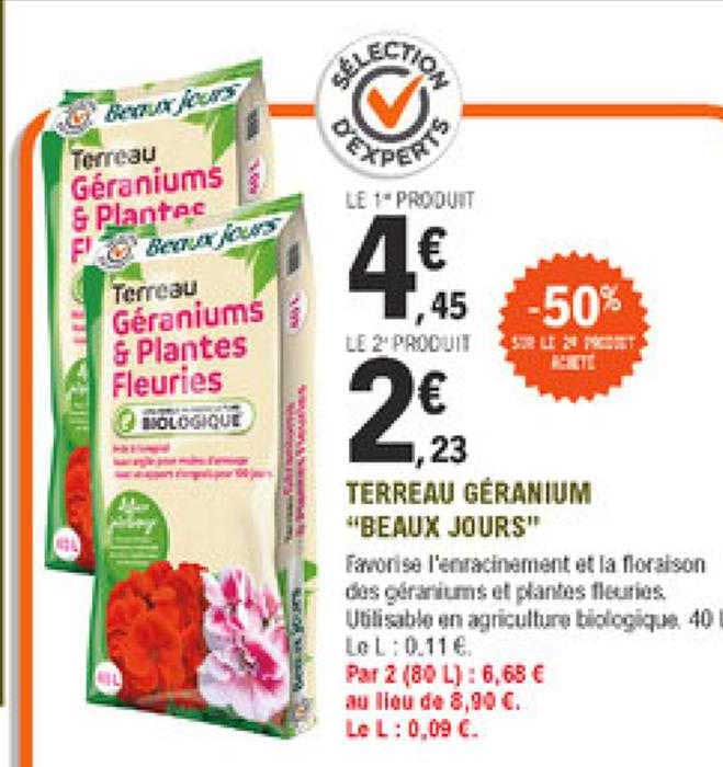 terreau géranium "beaux jours"