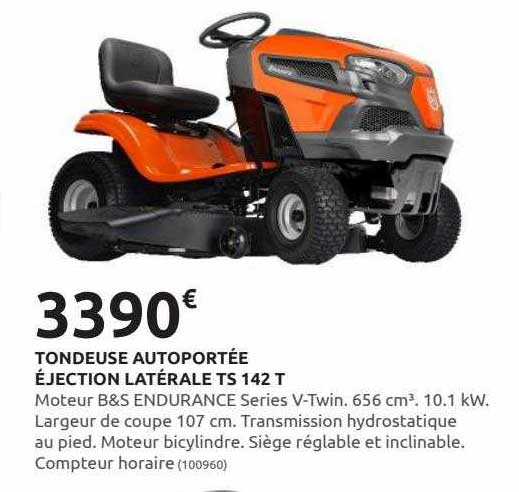 tondeuse autoportée éjection latérale ts 142 t