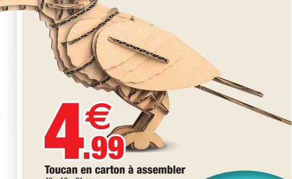 toucan en carton à assembler