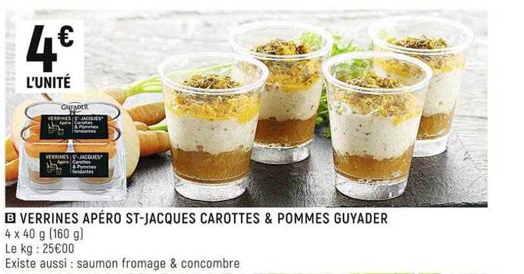 verrines apéro st-jacques carottes & pommes guyader