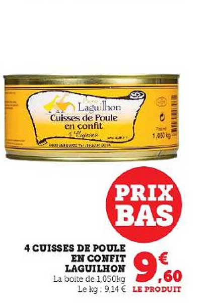 4 Cuisses De Poule En Confit Laguilhon