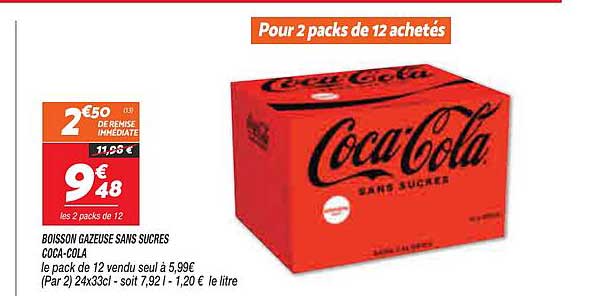 boisson gazeuse sans sucres coca-cola