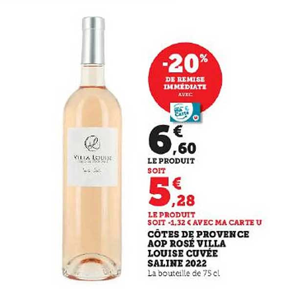 côtes de provence aop rosé villa louise cuvée saline 2022