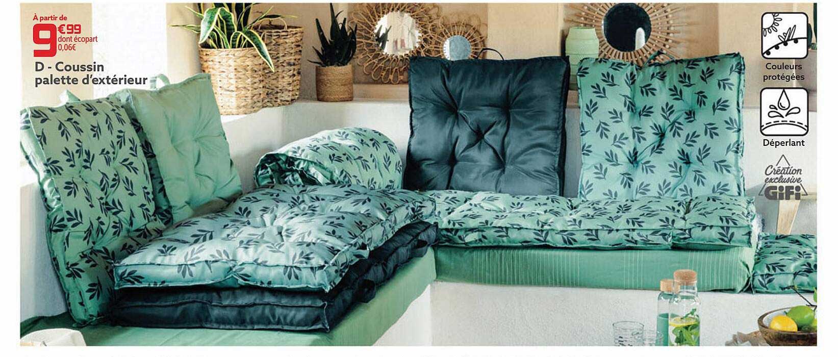 coussin palette d'extérieur