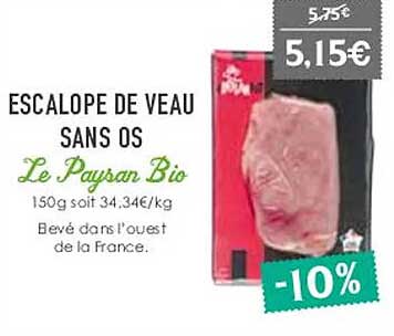 escalope de veau sans os le paysan bio