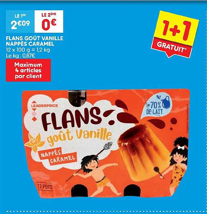 Flans Goût Vanille Nappés Caramel