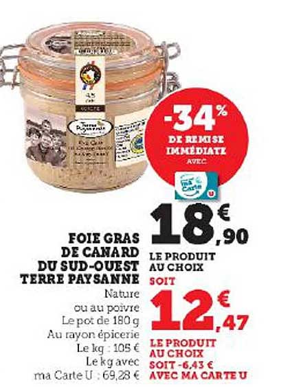foie gras de canard du sud-ouest terre paysanne