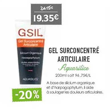gel sur concentré articulaire aquasilice