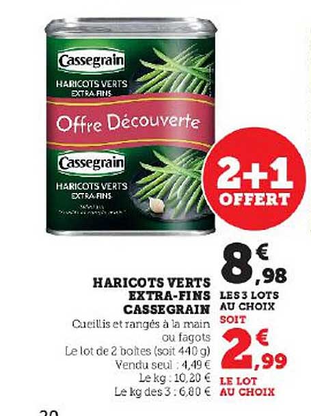 haricots verts extra-fins cassegrain